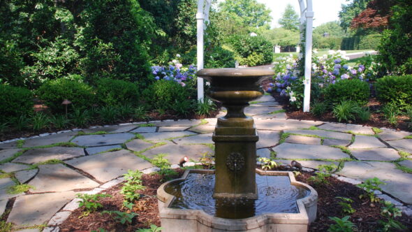 Vice President's Family Heritage Garden Arbor, Fountain, Flagstone Path, Plantings