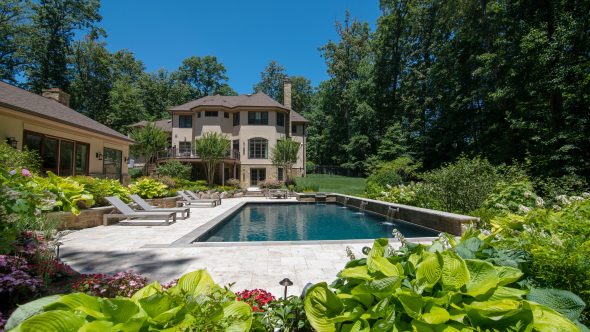 Shady Retreat Pool, Stone Patio and Plantings