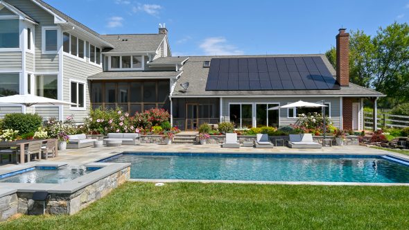 A Lovely Pastoral Setting Pool and Stone Patio
