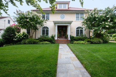 Woodbine Plantings and Stone Pathway