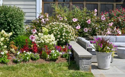 A Lovely Pastoral Setting Plantings and Stone Patio